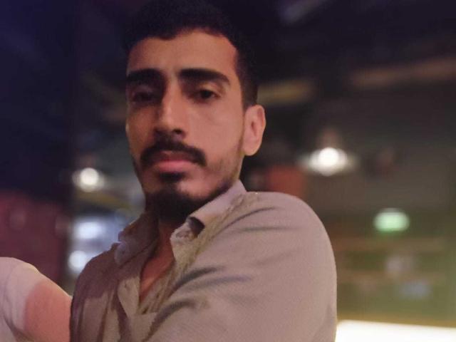 Stylized illustration of five red and white cut-out style letters, positioned horizontally. Letters are evenly spaced with bold, flat colors. Simple, geometric design with minimal shadowing.