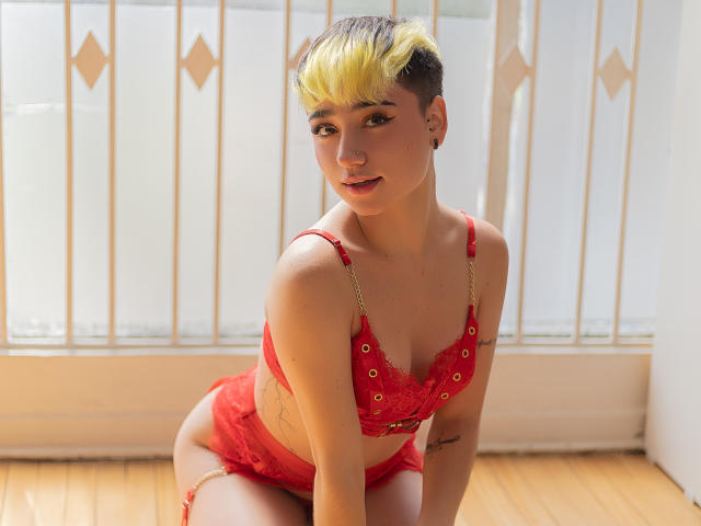 Close-up of a flag design with bold, blocky letters in a muted red and white color scheme. Central letter "R" is slightly larger, creating a focal point. Simple, clean lines.