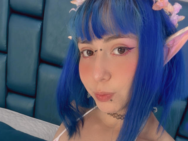 GerraStar tiene el pelo azul, orejas de elfo, sombra de ojos rosa y perforaciones en la nariz. Lleva un tocado con forma de flor rosa, un collar y una blusa blanca. Su trasero no es visible..