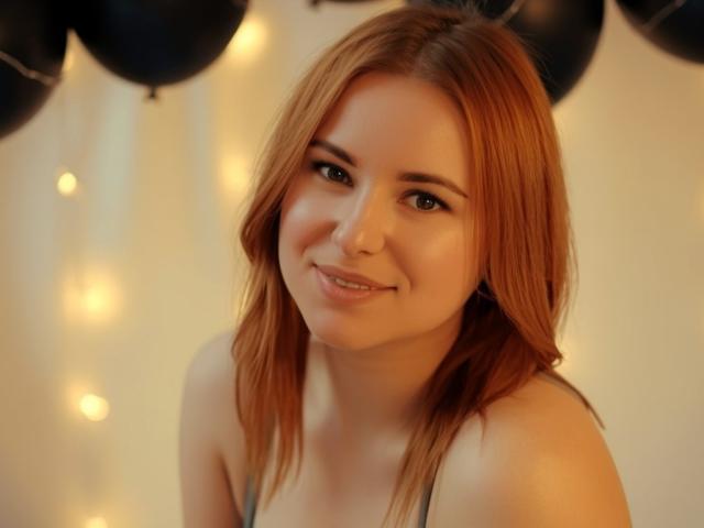 LaylaXDream tem cabelos castanho-claros, um sorriso adorável e está vestindo uma regata cinza. Seus seios são pequenos e ela tem um piercing no nariz. Ela está olhando para a câmera..