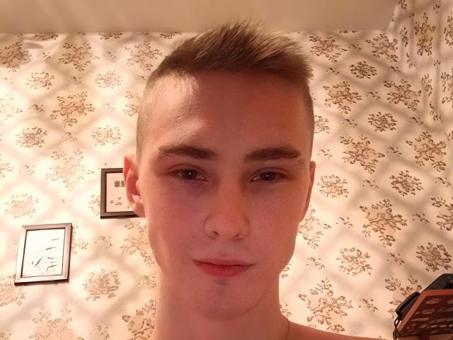 HomerBart has short, spiked blonde hair, light skin, brown eyes, and a slight smile. He's looking at the camera with a neutral expression. His nose is small.