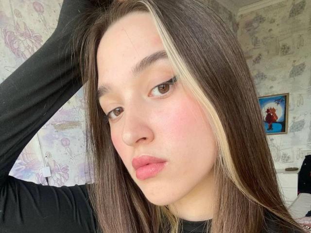 SherieStoneback tiene labios rosados y voluminosos, ojos marrones y reflejos rubios en su cabello castaño, y lleva una camisa negra de manga larga. Tiene una mano en el cabello y parece ligeramente aburrida..