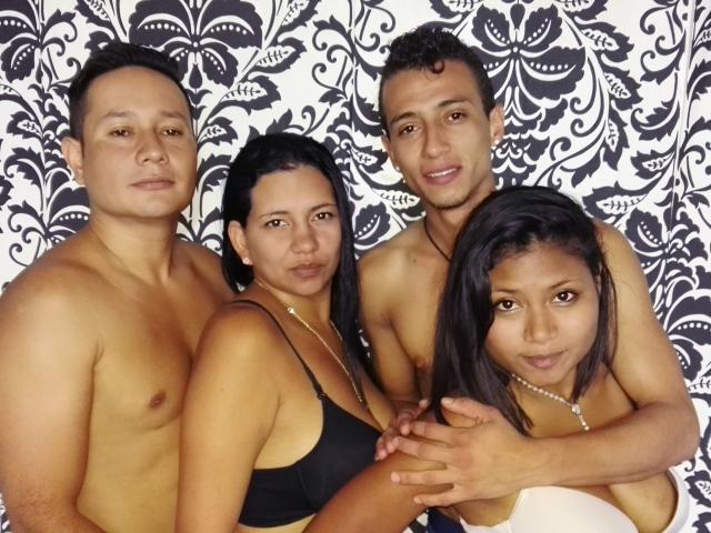 LatinXGpFoursome - Live chat hot with a 4 way 