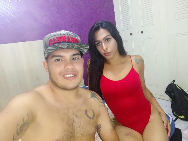 DirtySexyLovers - Webcam nude with a latin american Transsexual couple 