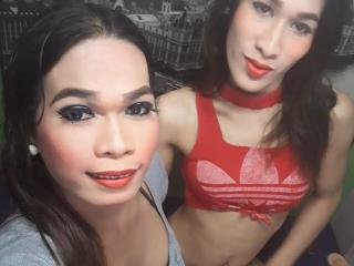 WeLoveToCum - Web cam hot with this slender build Transsexual couple 