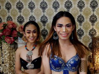 TwoLovelyShemales - Chat cam exciting with a shaved intimate parts Transgender couple 