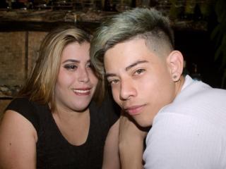 DahianaXJames - Cam hard with this shaved pubis Female and male couple 