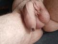 OrianaAndFriends' hairy, flaccid, and wrinkled penis with a visible foreskin and slightly curved, pinkish tip. The skin is pale with visible veins. OrianaAndFriends is lying down.